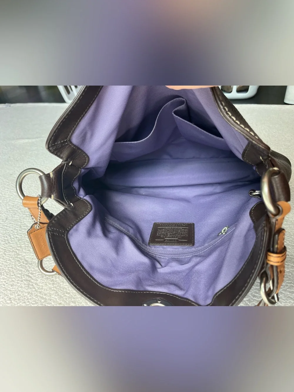 COACH CHELSEA HOBO SHOULDER BAG BROWN PEBBLED LEATHER
